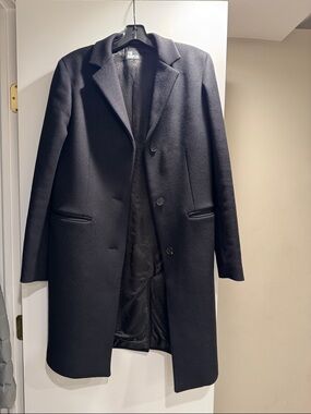 The Kooples Black Single-Breasted Wool Pea Coat